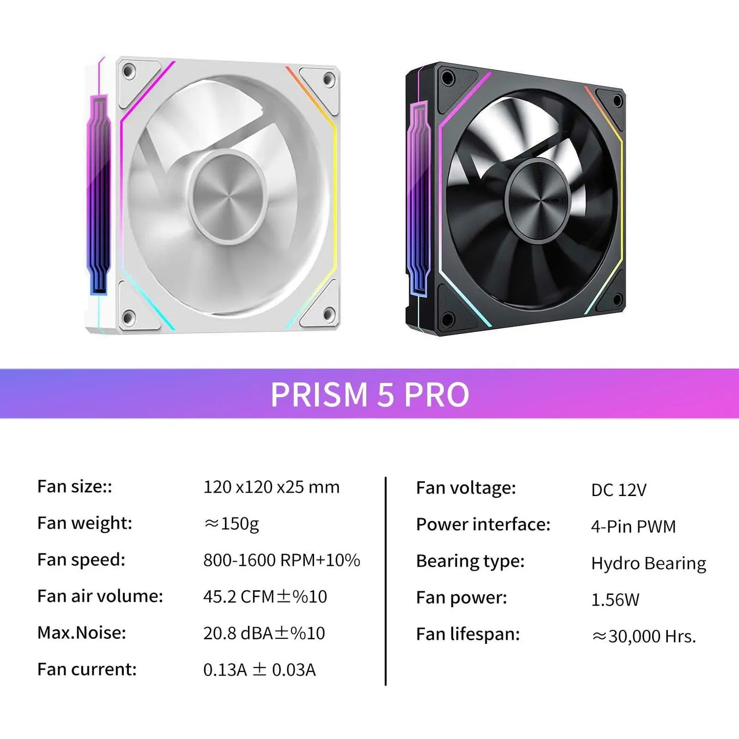 LDPCSJ Prism 5 Pro 120 mm ARGB PWM Fan