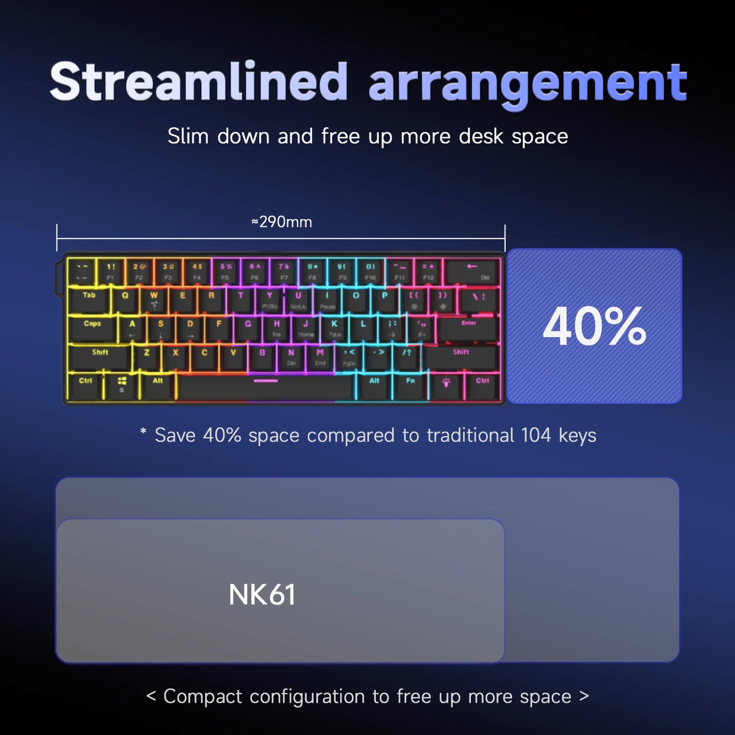 AJAZZ NK61 60% Mechanical Gaming Keyboard