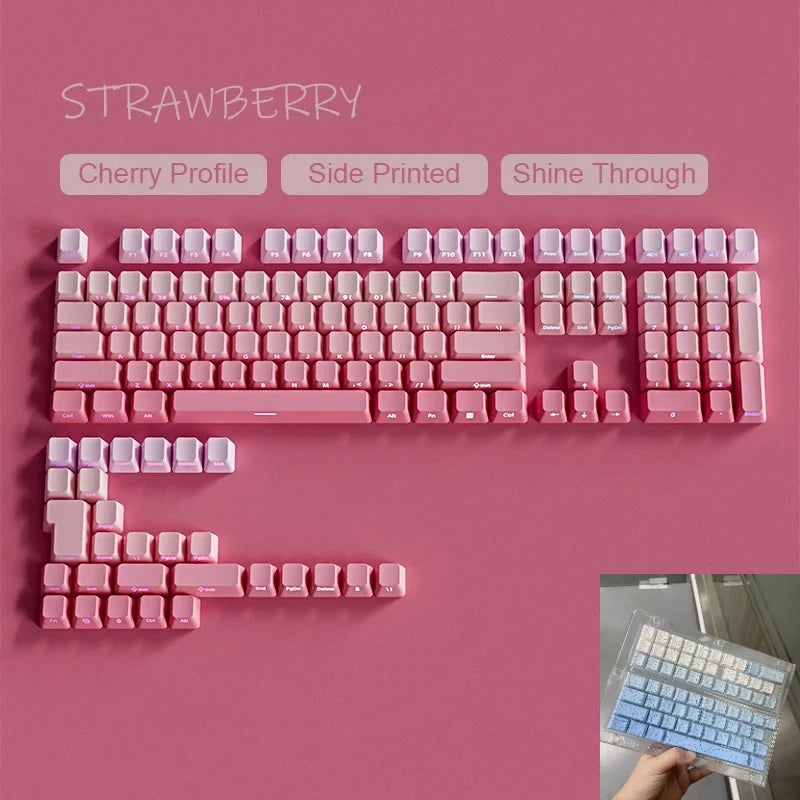 Red & Black Gradient Keycaps – 135 Keys