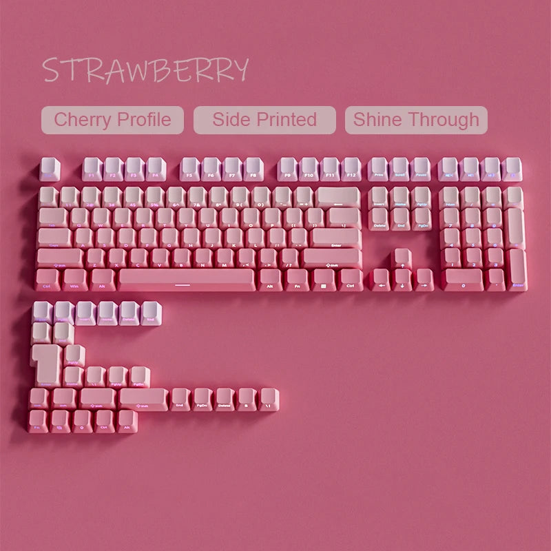 Red & Black Gradient Keycaps – 135 Keys