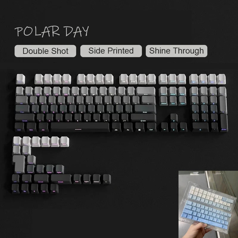 Red & Black Gradient Keycaps – 135 Keys