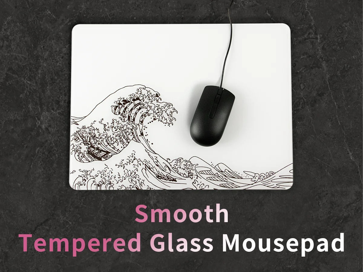 XVX White Glass Gaming Mouse Pad