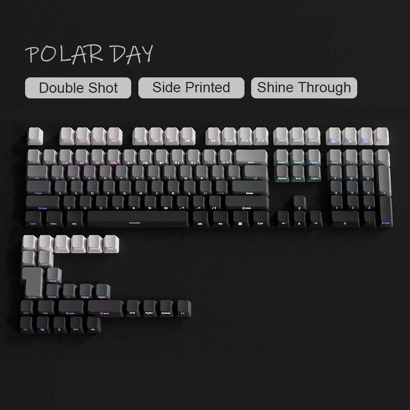 Red & Black Gradient Keycaps – 135 Keys